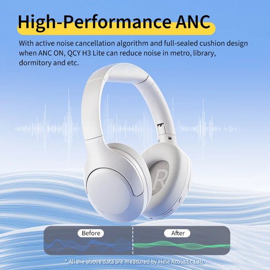 QCY H3 Lite – Headset Plegable con Cancelación de Ruido y Sonido Hi-Fi 40mm