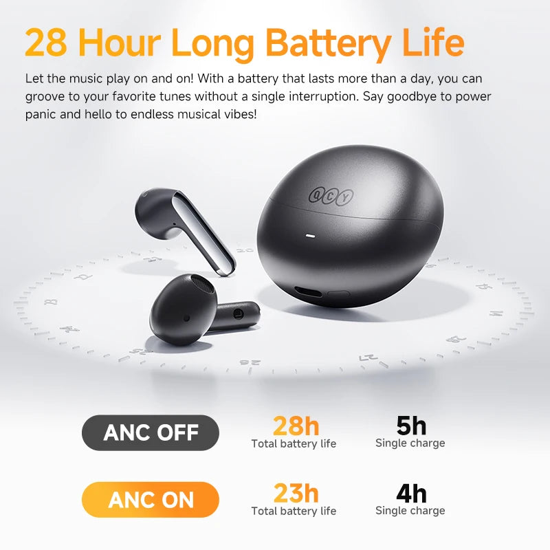 QCY HT10 AilyBuds Pro+ – Auriculares Inalámbricos ANC con Audio Hi-Res LDAC y Bluetooth 5.3