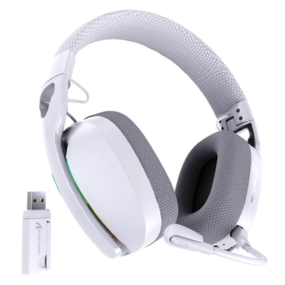 ATTACK SHARK L90 Flodable Tri-Mode Gaming Headset, Ultra-Light, Detachable Noise-canceling Microphone, RGB, 7.1ch Sound, 500mAh