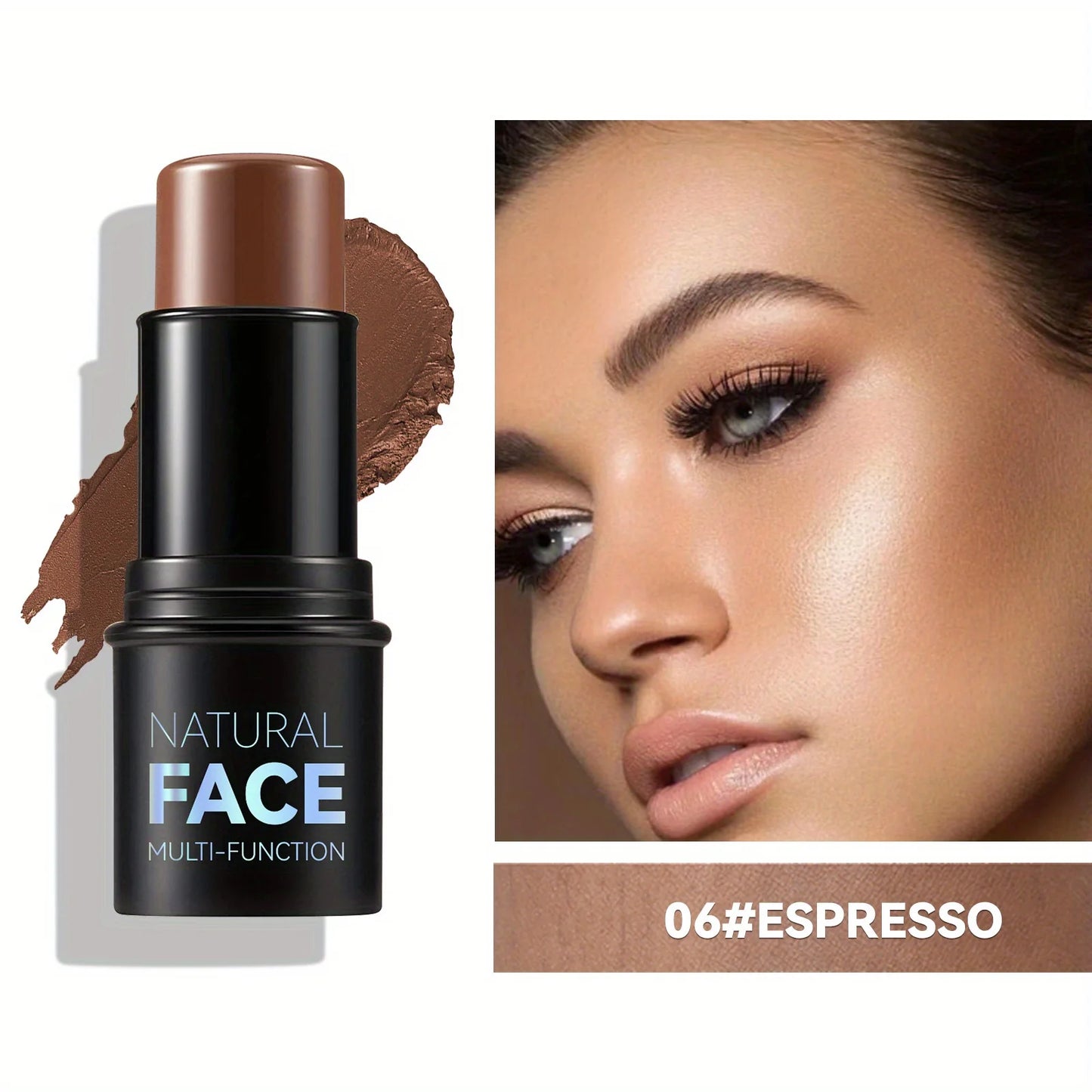 Stick de Contorno Facial 4 en 1 – Iluminador, Bronceador y Rubor Resistente al Agua