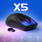 Attack Shark X5 Tri-mode Gaming Mouse, 49g Ultralight, 2.4Ghz/Wired/BT, PixArt Optical Sensor, 4000DPI, 200 Hours Battery, RGB