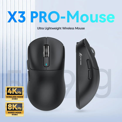 Attack Shark X3/X3PRO 4K/8K Tri-mode Gaming Mouse, PixArt PAW3395 Sensor, 26K DPI, 49g Ultralight,BT/2.4G Wireless/Wired,for PC
