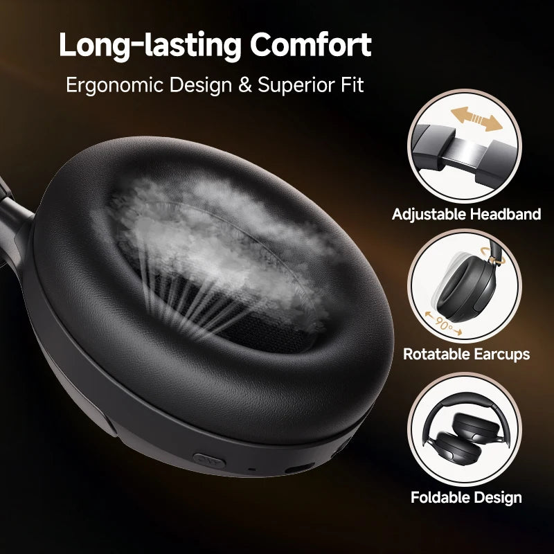 QCY H3 Pro – Headset Inalámbrico Hi-Res con Cancelación Activa de Ruido 50dB y Audio LDAC