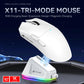 Attack Shark X11 – Mouse Gamer Tri-Mode com Dock Magnético e Sensor 22K DPI