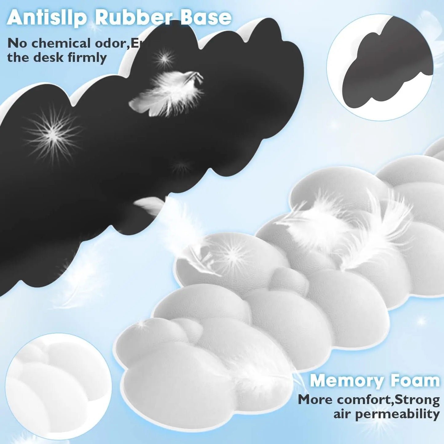 Attack Shark – Reposamuñecas Ergonómico con Espuma de Memoria y Base Antideslizante