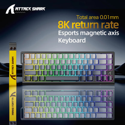 Attack Shark X68 HE – Teclado Gamer 60% Magnético con Respuesta 8KHz y RGB