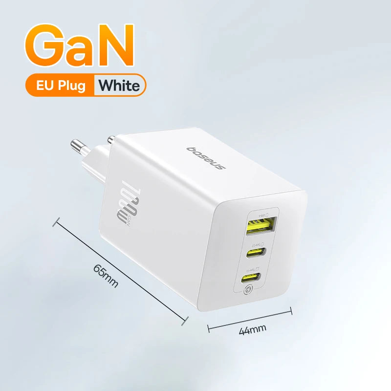 Baseus 100W Fast Charger GaN Charger For iPhone Xiaomi Samsung Laptop Tablet USB C Charger QC PD Charger USB Phone Charger