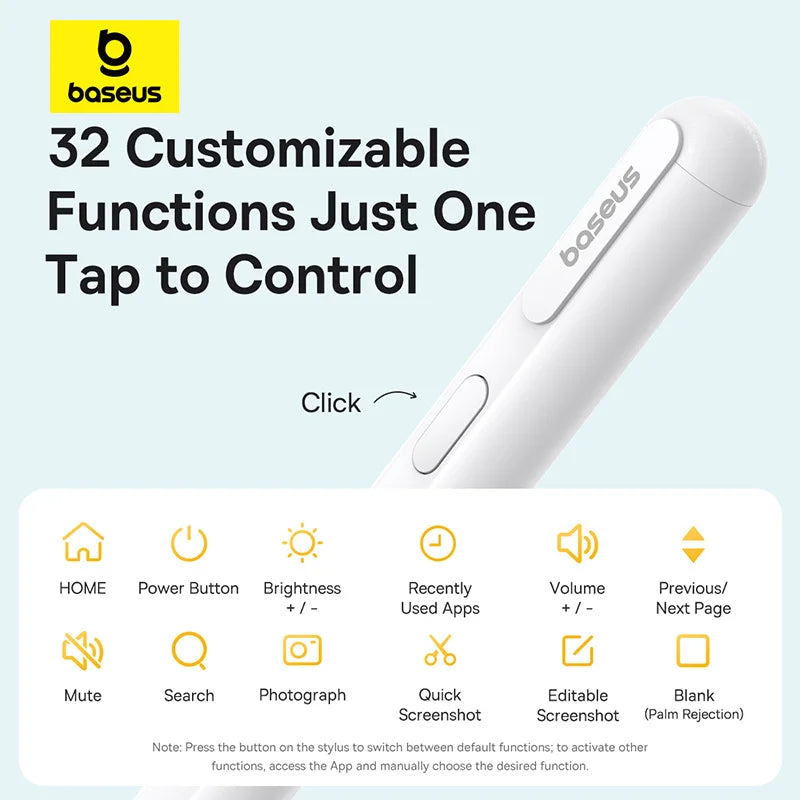 Baseus 3rd Gen Stylus Pen for iPad Wired Charging Stylus Active Tilt Sensitivity Version With Type-C Cable and Active Tip