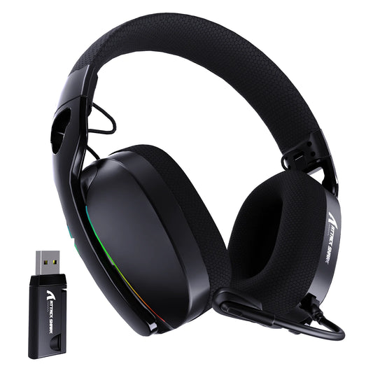 ATTACK SHARK L90 Flodable Tri-Mode Gaming Headset, Ultra-Light, Detachable Noise-canceling Microphone, RGB, 7.1ch Sound, 500mAh