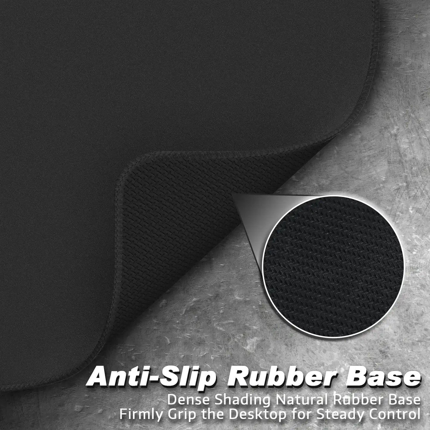 Attack Shark Large eSport Gaming Mousepad, Textured Smooth Surface, Non-slip Rubber Base, Anti-Fray Edge Stitching, 450x400x4mm