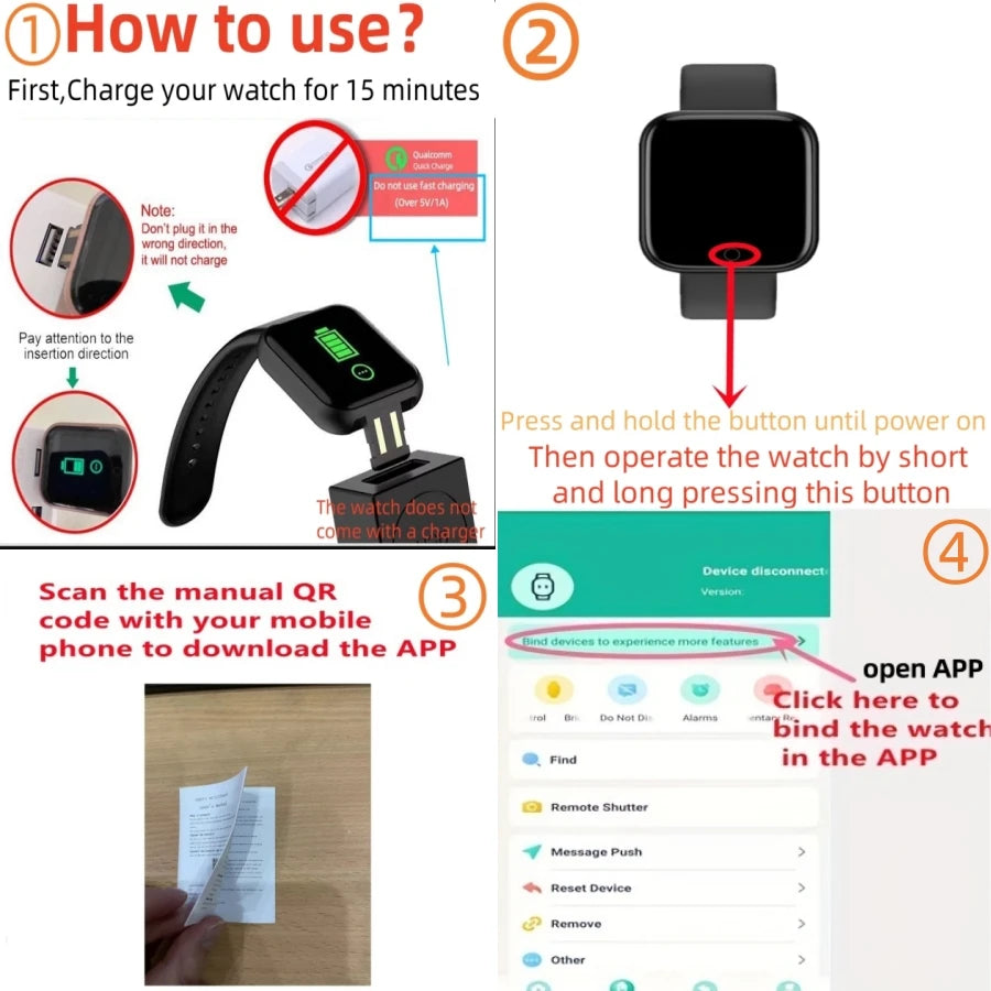 Reloj Inteligente con Control de Música, Llamadas y Fitness – Compatible con Android/iOS