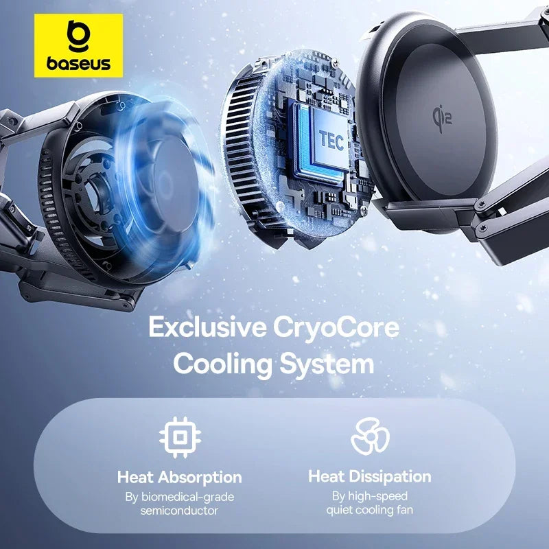 Baseus 22.5W 3-in-1 Wireless Charger Stand Qi2 15W Magnetic Fast Charging TEC Cooling For iPhone 16 15 14 AirPods Apple Watch