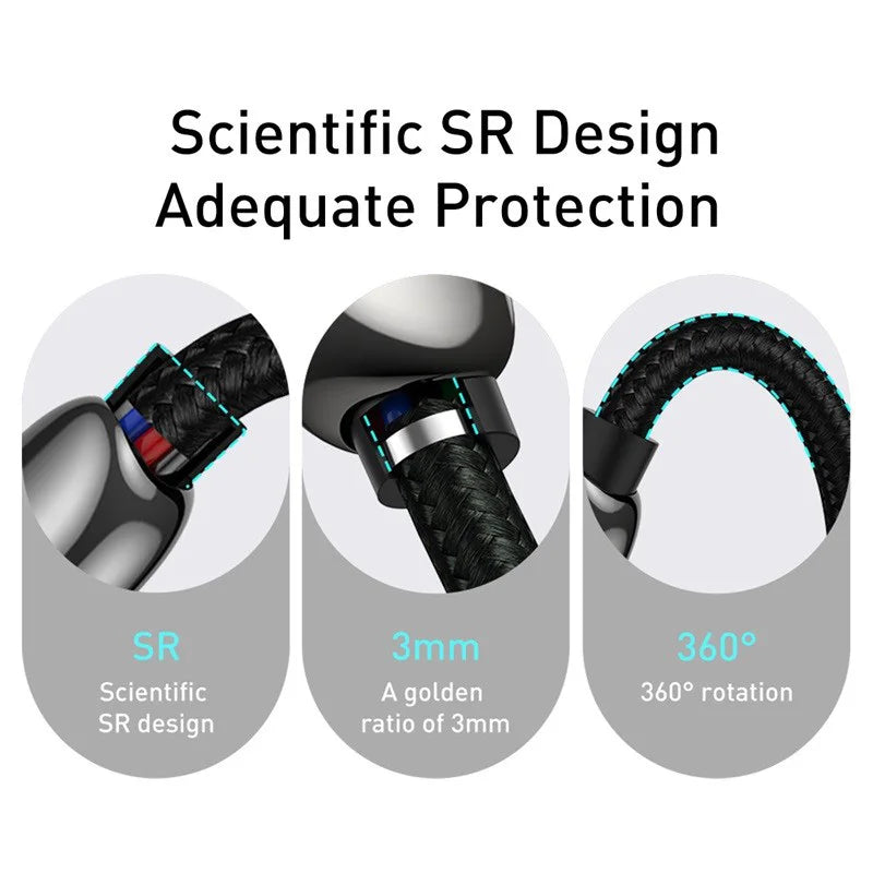 Baseus PD 100W/66W USB C Cable for iPhone 16 15 ProMax  MacBook Fast Charging Type C Cable For Xiaomi Samsung Data Wire Charging